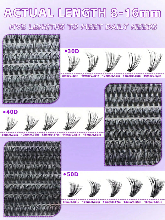 Shein 640 pestañas postizas con curvatura D, longitudes mixtas de 8 a 16 mm - Quierox - Tienda Online