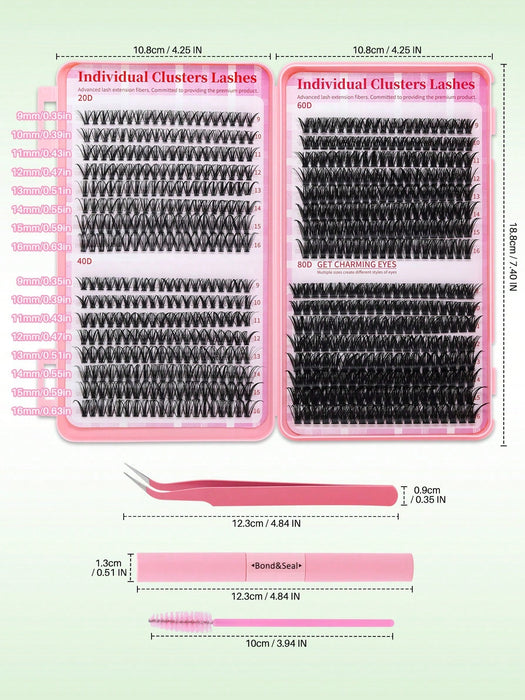 SHEIN 640 piezas Juego de extensión de pestañas DIY mixto, alta capacidad - Quierox - Tienda Online