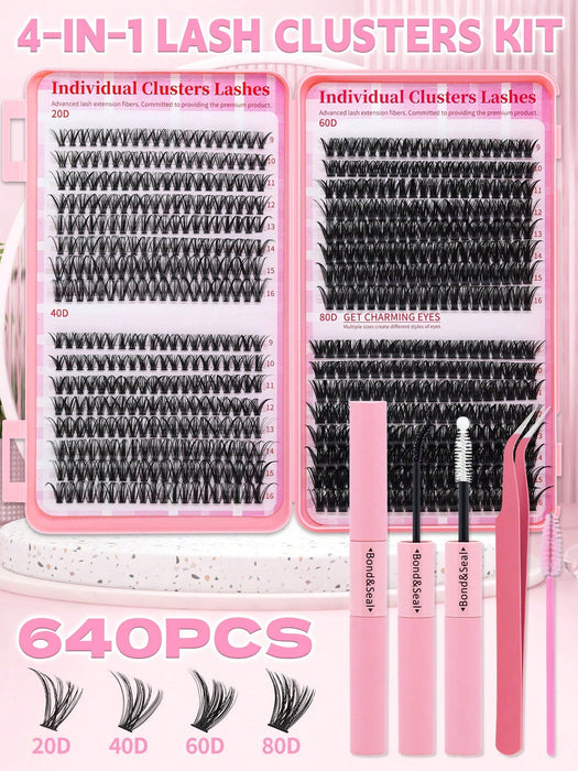SHEIN 640 piezas Juego de extensión de pestañas DIY mixto, alta capacidad - Quierox - Tienda Online
