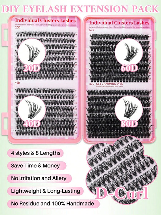 SHEIN 640 piezas Juego de extensión de pestañas DIY mixto, alta capacidad - Quierox - Tienda Online