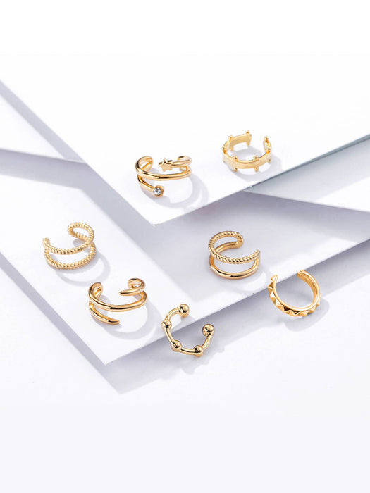 Shein 7 piezas de pendientes de aro con decoración de diamantes de imitación y estrellas - Quierox - Tienda Online