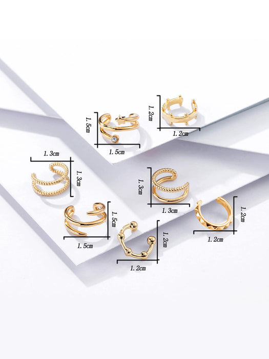 Shein 7 piezas de pendientes de aro con decoración de diamantes de imitación y estrellas - Quierox - Tienda Online