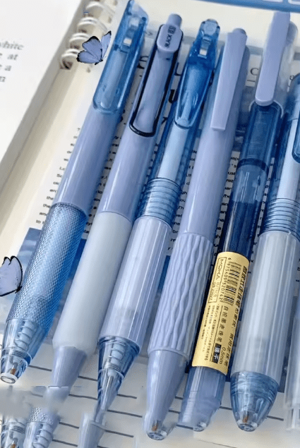 Shein 7 unids/set de bolígrafos de Gel de tinta negra 0,5mm estilo Instagram escritura suave - Quierox - Tienda Online