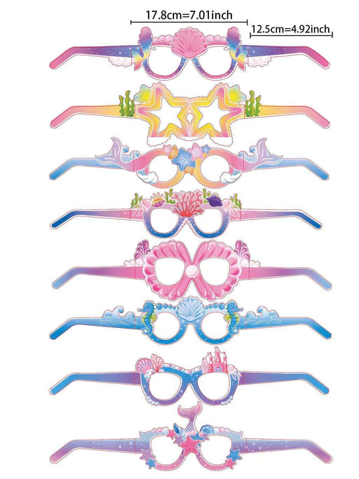 SHEIN 8 piezas de gafas de papel con temática de sirena - Quierox - Tienda Online