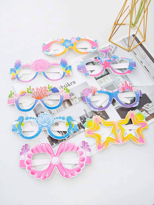 SHEIN 8 piezas de gafas de papel con temática de sirena - Quierox - Tienda Online
