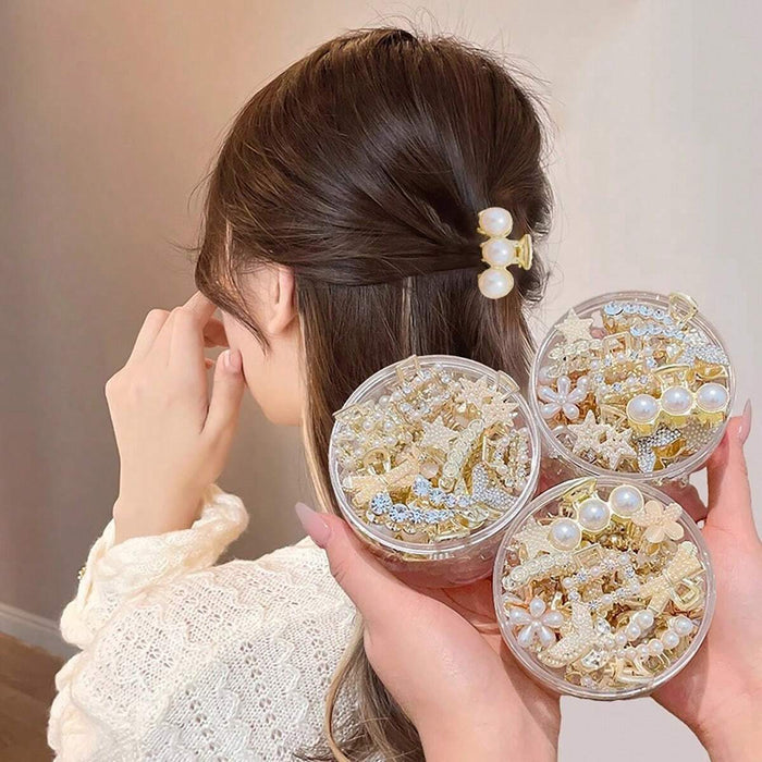 SHEIN 8 piezas Elegantes Clips de Pelo de Mujer con Perlas Falsas - Quierox - Tienda Online