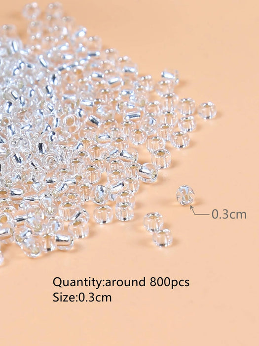 Shein 800 piezas/juego de cuentas transparentes de 3 mm para bricolaje - Quierox - Tienda Online