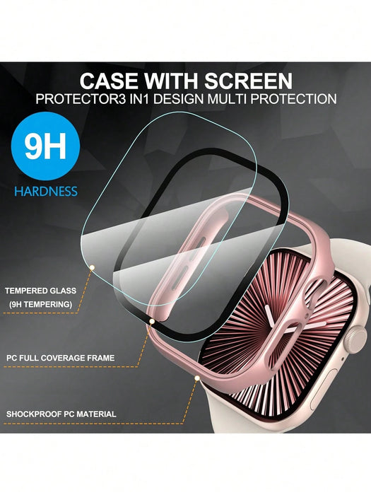 Shein accesorio de funda protectora para reloj inteligente, color oro rosa ultra delgada - Quierox - Tienda Online