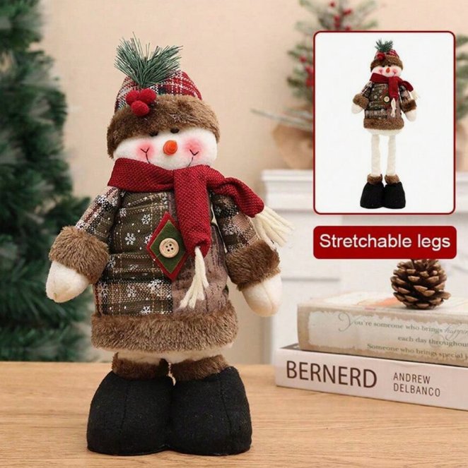 Shein adornos navideños de tela elástica a cuadros pequeños de estilo retro de Papá Noel - Quierox - Tienda Online