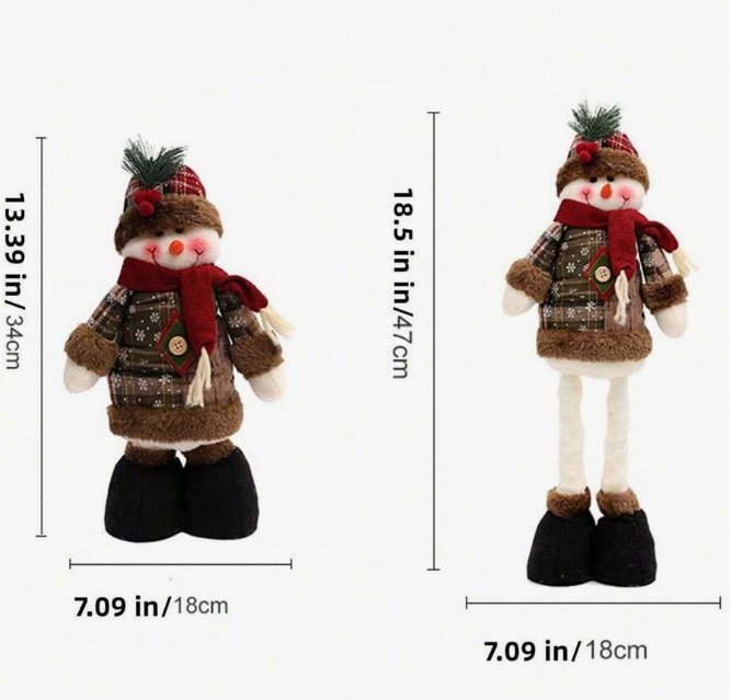 Shein adornos navideños de tela elástica a cuadros pequeños de estilo retro de Papá Noel - Quierox - Tienda Online