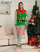 Shein Ailiya Conjunto de pijama informal de 2 piezas para mujer con estampado de rayas verdes y rojas - Quierox - Tienda Online