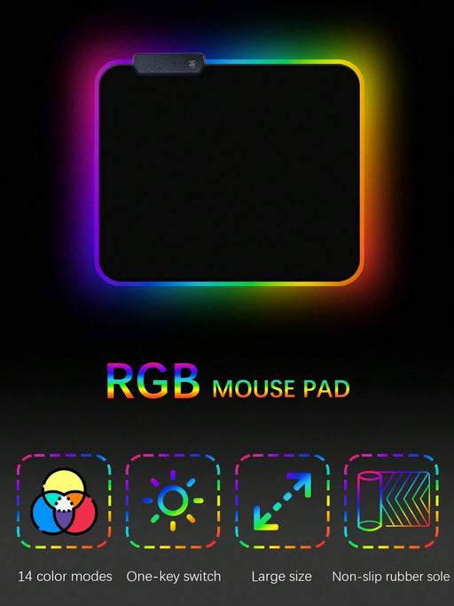 Shein Alfombrilla De Ratón Para Juegos Brillante Rgb De Tamaño Pequeño, 1 Unidad - Quierox - Tienda Online