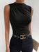 Shein Allurite Camiseta sin mangas fruncida de cuello alto - Quierox - Tienda Online