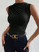 Shein Allurite Camiseta sin mangas fruncida de cuello alto - Quierox - Tienda Online