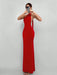 Shein Aloruh Elegante vestido rojo de verano sin espalda con cuello halter para mujer - Quierox - Tienda Online
