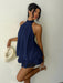SHEIN Aloruh Vestido mini elegante de mujer con cuello halter y lazo - Quierox - Tienda Online