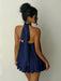 SHEIN Aloruh Vestido mini elegante de mujer con cuello halter y lazo - Quierox - Tienda Online
