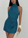 SHEIN Aloruh Vestido mini plisado con espalda descubierta y lazada - Quierox - Tienda Online