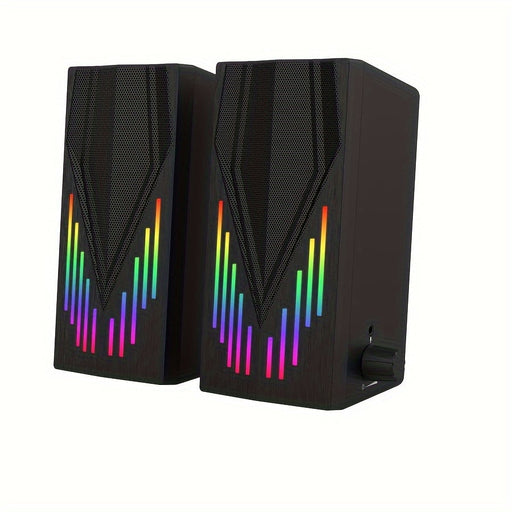 Shein Altavoz de escritorio RGB con sonido estéreo (alimentación USB / audio auxiliar de 3,5 mm) [E - 1065] - Quierox - Tienda Online