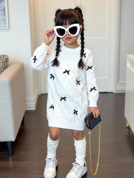 SHEIN Amigos Juguetones Nuevo Suéter de Moda Versátil Lindo Lazo Color Sólido - Quierox - Tienda Online