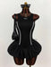 Shein Amplova Minivestido fruncido con decoración y lazo de cinta color block - Quierox - Tienda Online