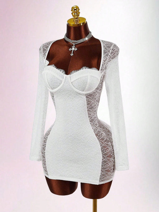 SHEIN Amplova Vestido mini ajustado y sexy con cuello de corazón - Quierox - Tienda Online