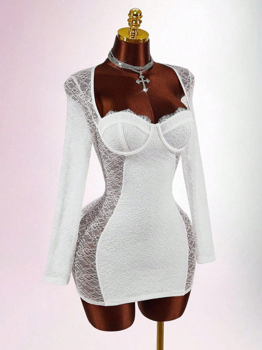 SHEIN Amplova Vestido mini ajustado y sexy con cuello de corazón - Quierox - Tienda Online
