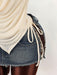 Shein Amplova Y2K Blusa de mujer con cuello drapeado y doble capa, dobladillo asimétrico y fruncido lateral - Quierox - Tienda Online