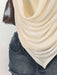 Shein Amplova Y2K Blusa de mujer con cuello drapeado y doble capa, dobladillo asimétrico y fruncido lateral - Quierox - Tienda Online