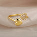 Shein Anillo Ajustable De Corazones Para Mujer, Joya Abierta Con Circonita - Quierox - Tienda Online