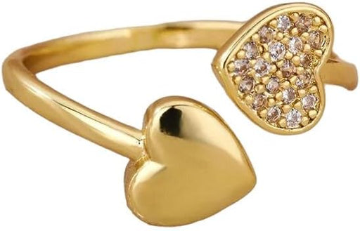 Shein Anillo Ajustable De Corazones Para Mujer, Joya Abierta Con Circonita - Quierox - Tienda Online
