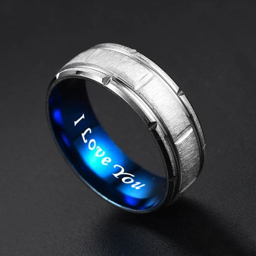 Shein Anillo de acero de titanio de moda para hombre, como regalo del Día de San Valentín o del Día del Padre para el esposo - Quierox - Tienda Online