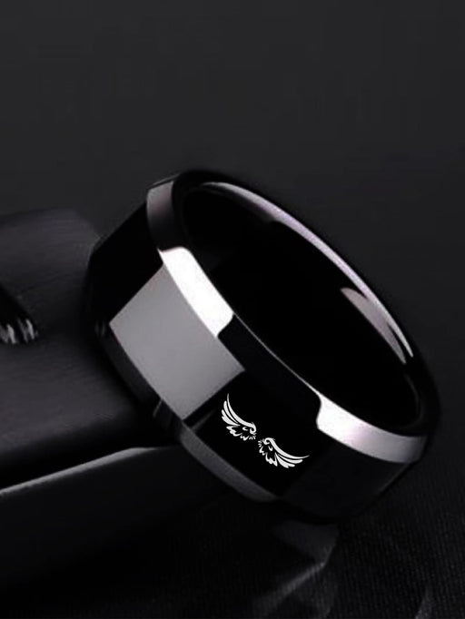 SHEIN Anillo de acero inoxidable con diseño de alas para hombre, moderno y popular - Quierox - Tienda Online