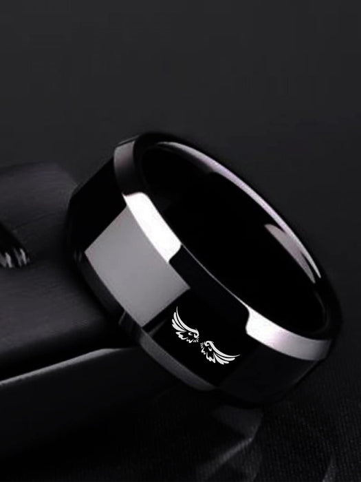 SHEIN Anillo de acero inoxidable con diseño de alas para hombre, moderno y popular - Quierox - Tienda Online