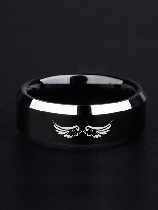 SHEIN Anillo de acero inoxidable con diseño de alas para hombre, moderno y popular - Quierox - Tienda Online