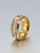 SHEIN Anillo de acero inoxidable con doble fila de circonitas cúbicas para hombre - Quierox - Tienda Online