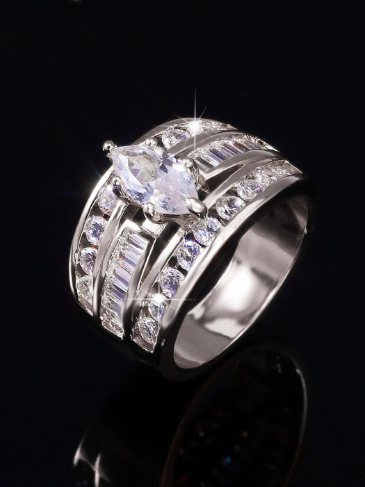 Shein Anillo de circonita cúbica de moda para mujer para boda - Quierox - Tienda Online