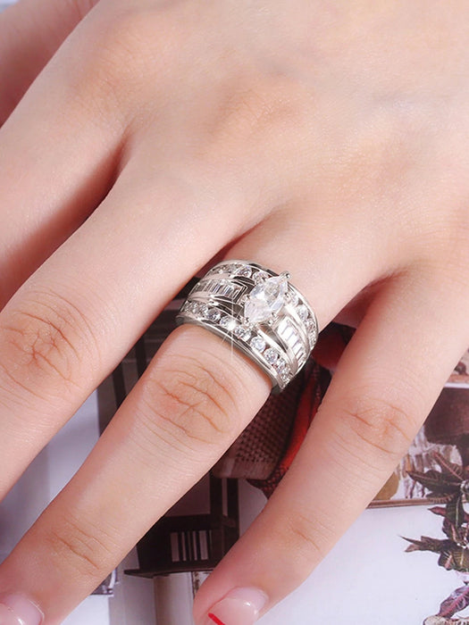 Shein Anillo de circonita cúbica de moda para mujer para boda - Quierox - Tienda Online
