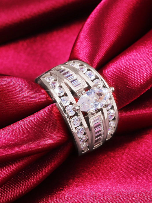 Shein Anillo de circonita cúbica de moda para mujer para boda - Quierox - Tienda Online