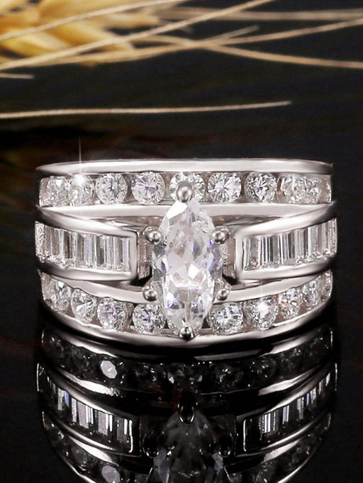 Shein Anillo de circonita cúbica de moda para mujer para boda - Quierox - Tienda Online