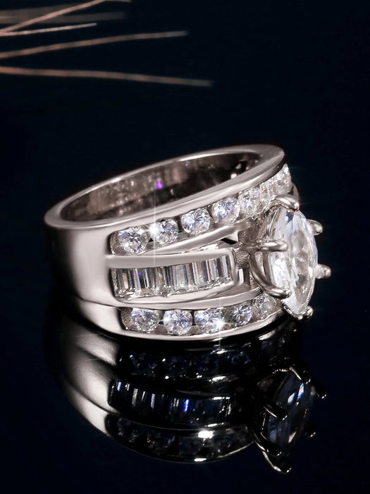 Shein Anillo de circonita cúbica de moda para mujer para boda - Quierox - Tienda Online