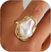 SHEIN Anillo de perlas barrocas para mujer - Quierox - Tienda Online