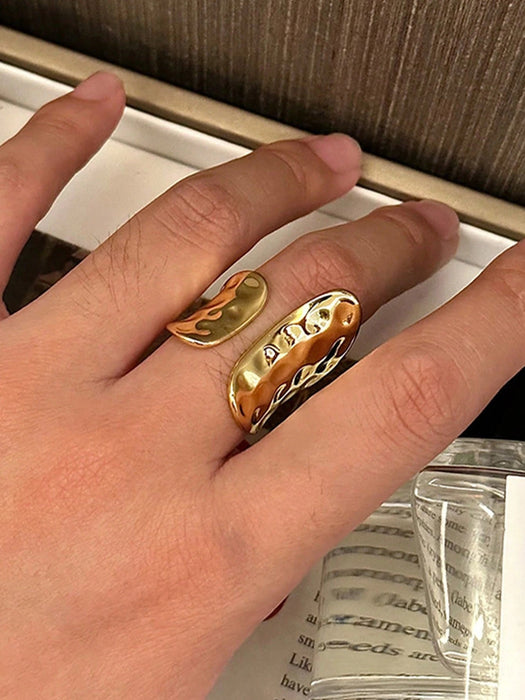SHEIN Anillo geométrico asimétrico texturizado minimalista INS de moda - Quierox - Tienda Online