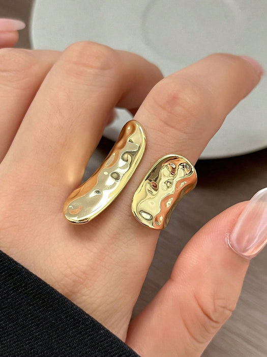 SHEIN Anillo geométrico asimétrico texturizado minimalista INS de moda - Quierox - Tienda Online