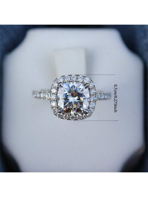 SHEIN Anillo geométrico cuadrado con circonita - Quierox - Tienda Online