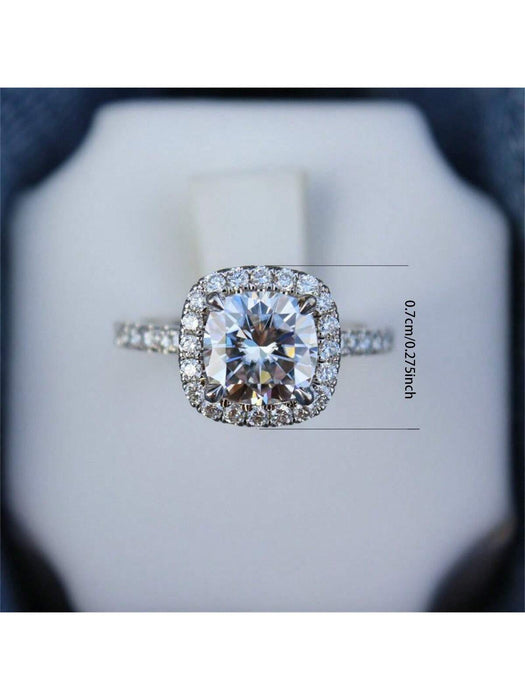 SHEIN Anillo geométrico cuadrado con circonita - Quierox - Tienda Online