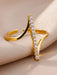 Shein Anillo minimalista de acero inoxidable con circonita cúbica a rayas - Quierox - Tienda Online