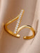 Shein Anillo minimalista de acero inoxidable con circonita cúbica a rayas - Quierox - Tienda Online