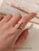 Shein Anillo minimalista de acero inoxidable con circonita cúbica a rayas - Quierox - Tienda Online
