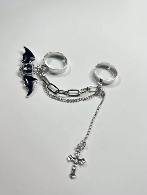 SHEIN Anillo Negro Cruzado Dulce Y Fresco, Estilo De Mina Terrestre ajustable - Quierox - Tienda Online